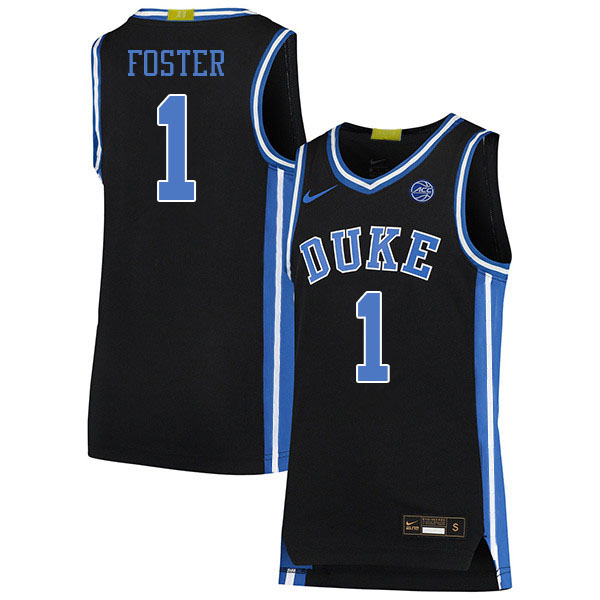 Men #1 Caleb Foster Duke Blue Devils College Basketball Jerseys Stitched Sale-Black